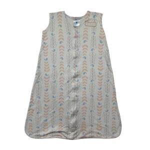 HALO Sleep Sack Cotton Wearable Blanket Size Large 12-18 months Pink Leaf Bird